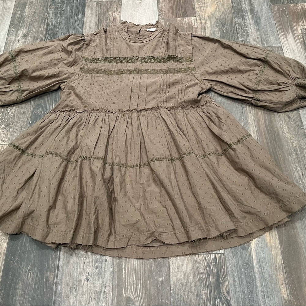 Anthropologie Pilcro Long-Sleeve Mock-Neck Swing Mini Dress size M Boho Prairie - Picture 9 of 16